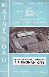 Manchester City v Birmingham City 1965/66